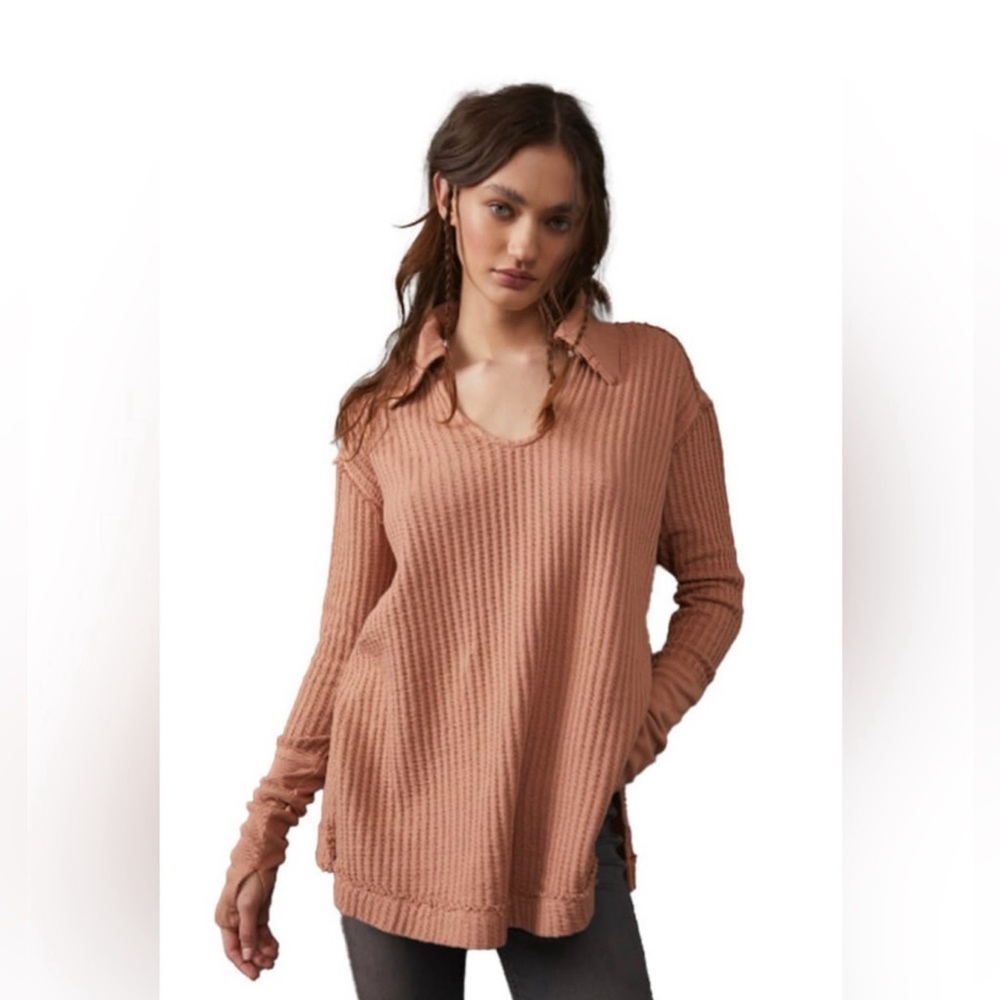 Free People Raymond Thermal Top (Color: Tera)
